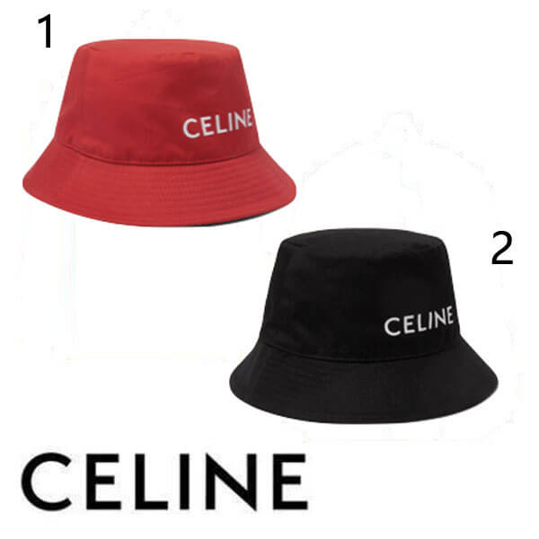 セリーヌ スーパーコピー メンズ ロゴ プリント バケットハット 帽子 21033107