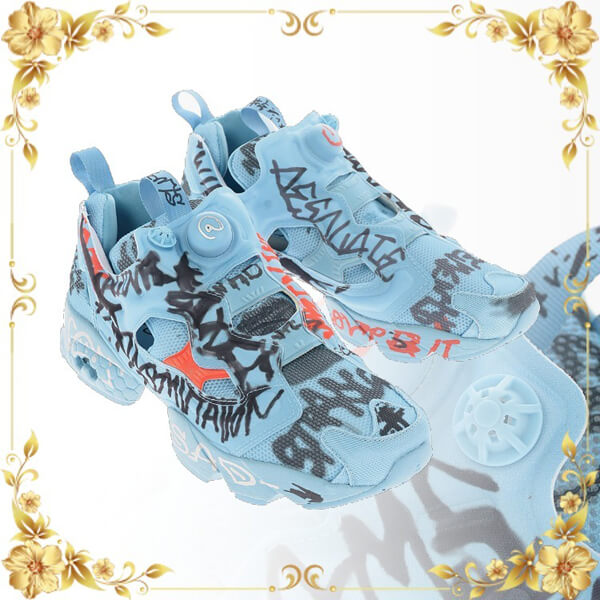 ☆SALE☆ヴェトモンxリーボック コピー Fabric GRAFFITI PUMP FURY Sneakers 21040739