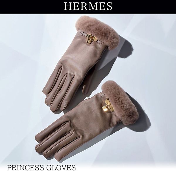限定色 エルメス ケリー 偽物バッグル プリンセスグローブ もこもこ手袋