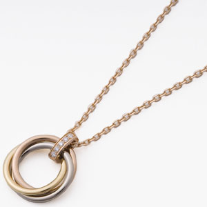 カルティエ指輪コピー トリニティ 3ゴールドダイヤSM ネックレス B7058700