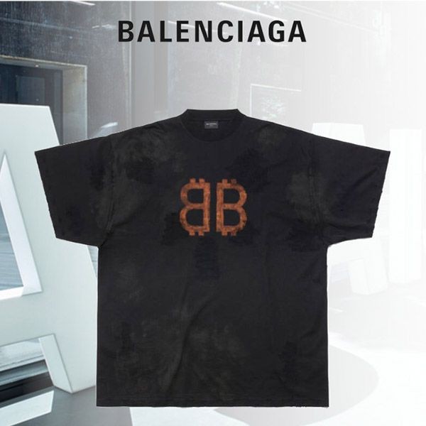 バレンシアガ CRYPTO Tシャツ 偽物 オーバーサイズ 739028TOVN81055