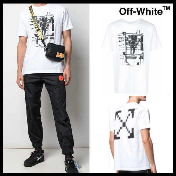 20AW【Off-White】 コピー メンズ スリムフィット Tシャツ OMAA027F19185007 0110 激安
