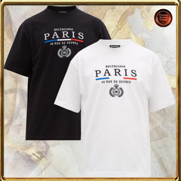 バレンシアガコピー 2020SS パリ フラッグ レギュラー Tシャツ    594579TG