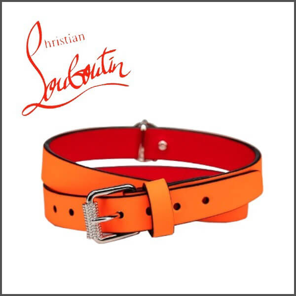【ルブタン】偽物 Bracelet Double Tour Logo Loubilink* オレンジ 1215094J291