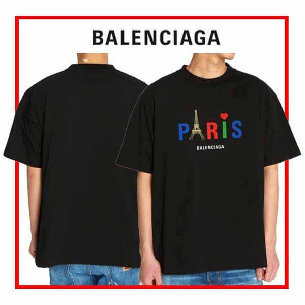 バレンシアガ スーパーコピー★PARIS LOVE プリント Tシャツ 半袖★2色 21072004