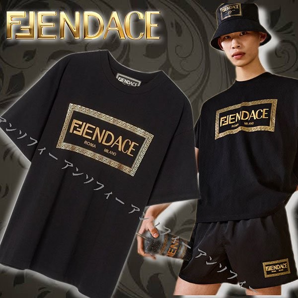 【FENDACE】待望のコラボ発売！フェンディ×VERSACE Tシャツ コピーFY1144AKDVF0QA1