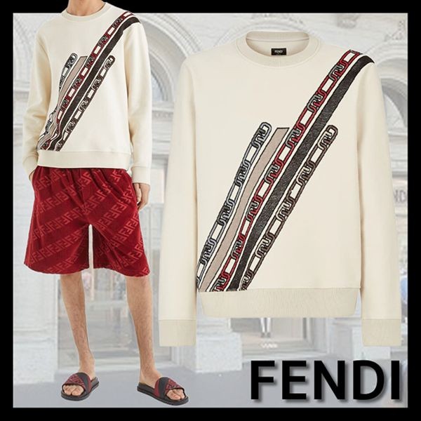 【やっぱり人気！】フェンディ ホワイトジャージー スウェットシャツ 偽物 FY0178AL63F0QJ6