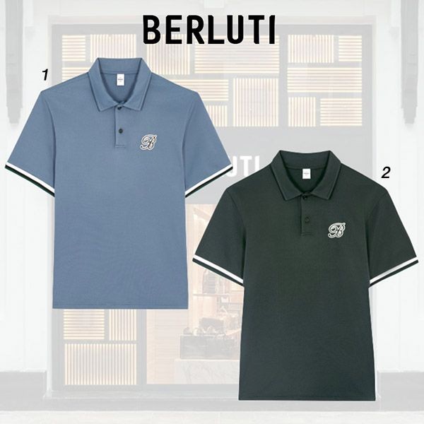 選べるお色ベルルッティ 偽物 ゴルフ テクニカル ポロシャツ ロゴパッチ付き 2色 R24JPS58-JBAN