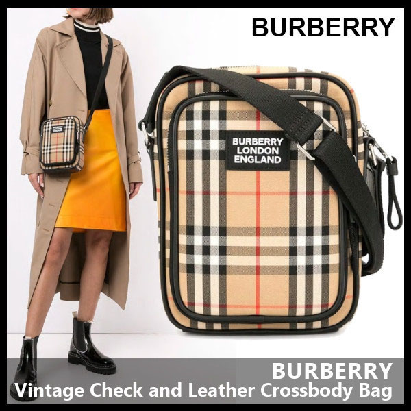 【バーバリー】Vintage Check and Leather Crossbody Bag コピー8023381