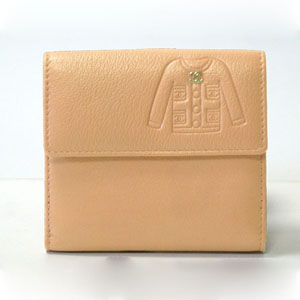シャネルブランドコピースーツデザイン 二つ折財布 カーフ ピンク A48687