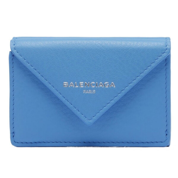 バレンシアガ 折りたたみ財布 Light Blue Paper Mini Wallet 8032210