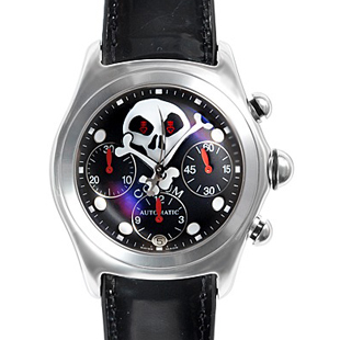 コルムCORUMコピー バブル ジョリーロジャー 腕時計 クロノ 限定500本 メンズ 自動巻き ブラック8714Dk